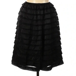 Calvin Klein Whimsigoth Classic Retro  Tiered Ruffle Black Skirt Size 6 Small